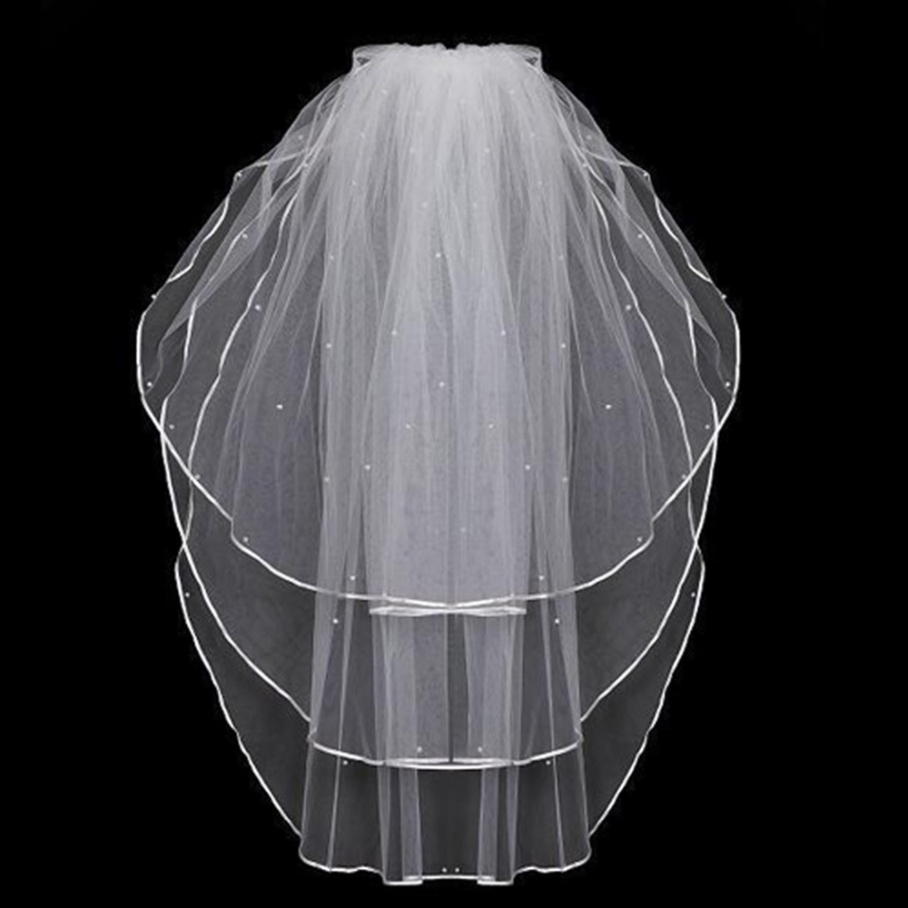 3 Tier Bridal Veil w/Ribbon Edge, Wedding Veil